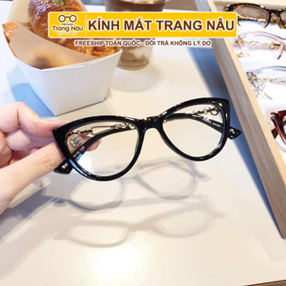 Gọng Kính Cận Thời Trang Mắt Mèo 3386 - Gọng Kính Mắt Mèo Kiểu Dáng Hàn Quốc Trang nâu eyewear