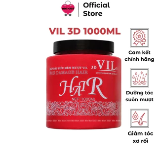 Kem ủ tóc VIL 1000 ML hấp dầu xả tóc siêu mềm mượt, phục hồi tóc hư tổn khô xơ, giúp tóc mềm mượt tự nhiên Min Mart 2021