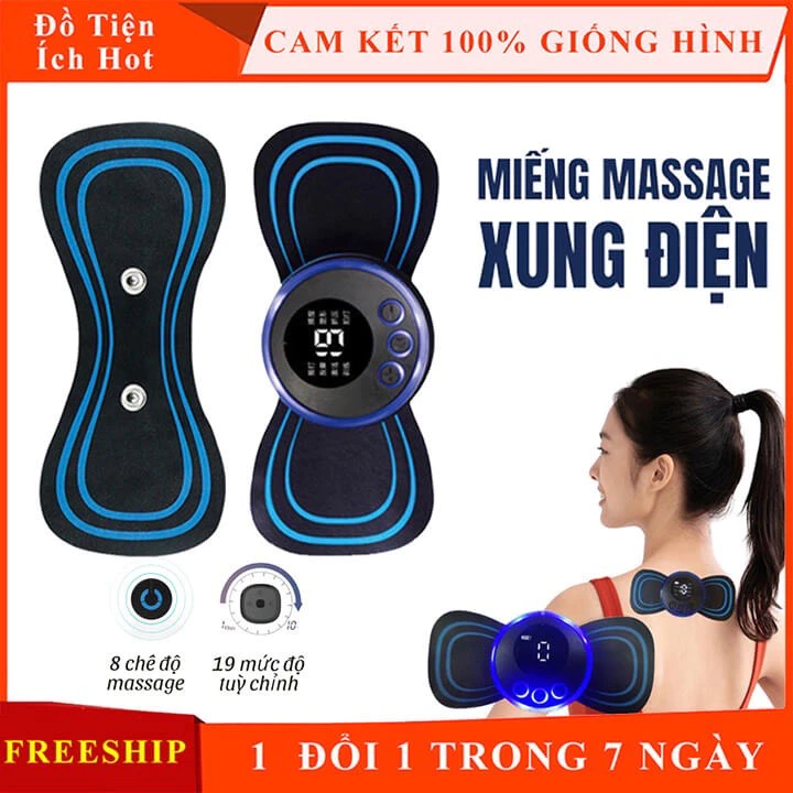 máy massage cổ vai gáy xung điện - miếng dán massage xung điện