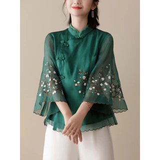 [Order]Kèm ảnh thật Áo cổ trang hán phục trung hoa pháp phục boho vintage thiền chay đi lễ chùa trà đạo đồng phục spa