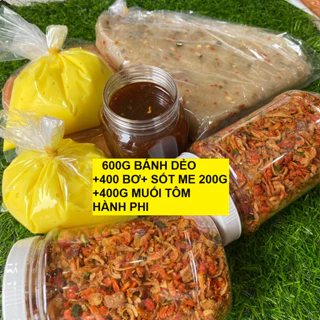 [SET LỚN] Combo Bánh Tráng Bơ Me Muối Hành Phi 600G Bánh Dẻo Thơm Béo Giá Tiết Kiệm