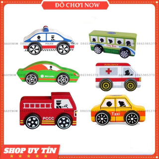 Mô hình gỗ xe cảnh sát, Xe cấp cứu, xe ô tô, xe cứu hỏa, xe taxi. Đồ chơi gỗ winwintoys