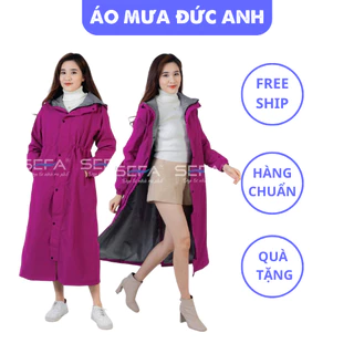 Áo mưa măng tô nữ màu hồng đậm dáng dài có mũ, kiểu dáng thời thượng trẻ trung đẳng cấp - DA05