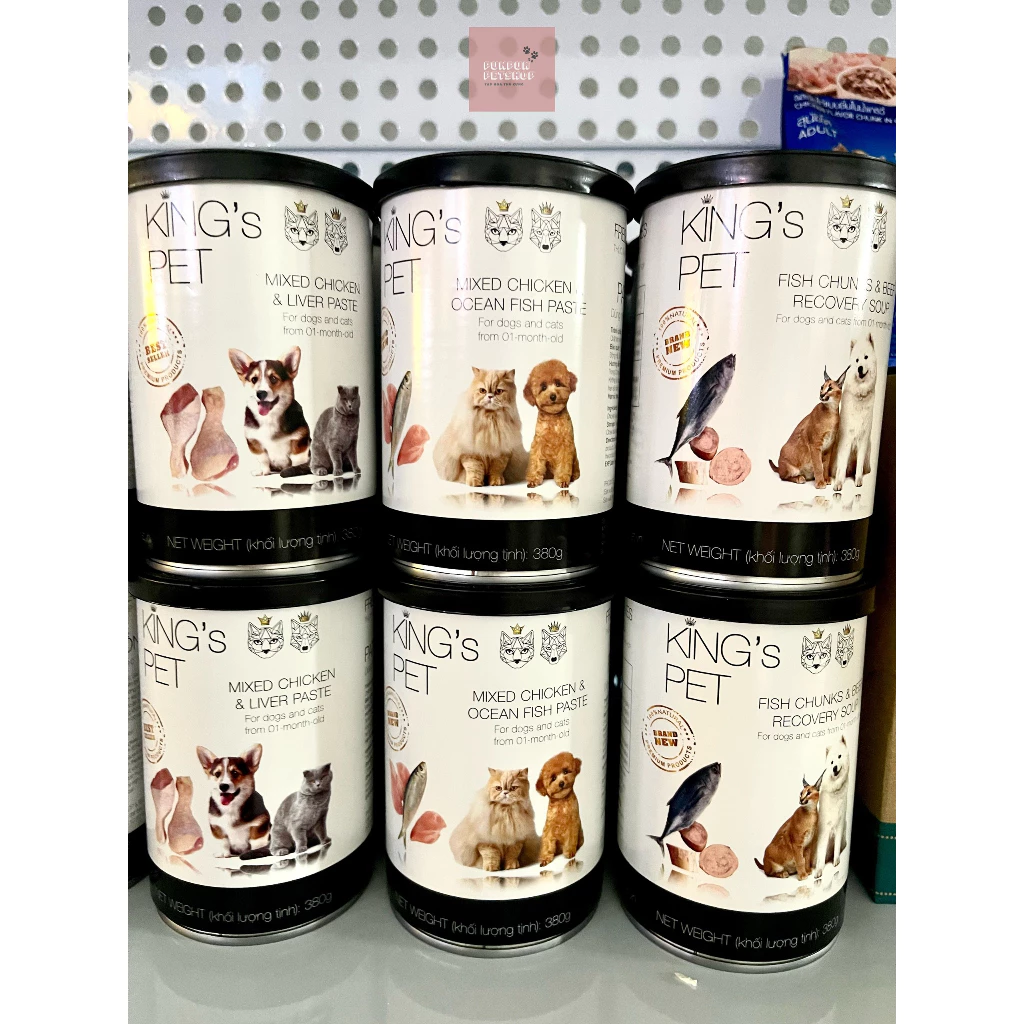 Pate King's Pet cho chó mèo lon 380g , pate hỗ hợp cho chó mèo. - Pun pun Petshop