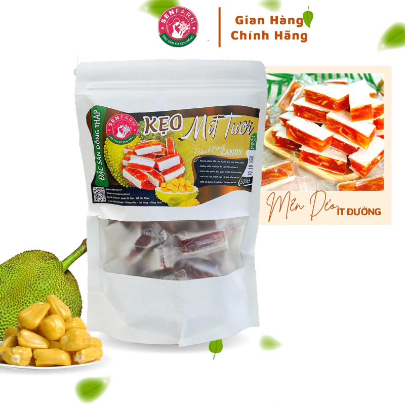 Kẹo Mít Dừa Non Kẹp Bánh Phồng Thượng Hạng Senfarm