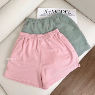 BIBOO -  Quần short basic lưng thun DỄ THƯƠNG chất liệu nỉ chân cua cotton mịn đẹp