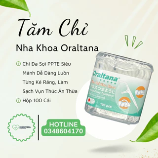 Tăm Chỉ Nha Khoa Oraltana Tanaphar - Lọ 100 Cái - Chăm Sóc Răng Miệng, Thuận Tiện Sử Dụng