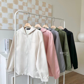 BIBOO - Áo khoác dù có nón BASIC JACKET trơn cơ bản có size