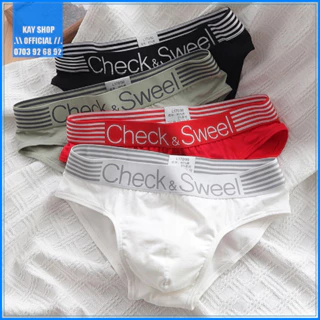 [SIÊU HOT] Quần lót nam tam giác CHECK SWEET thun cotton - Quần sịp nam mới phong cách tôn mông