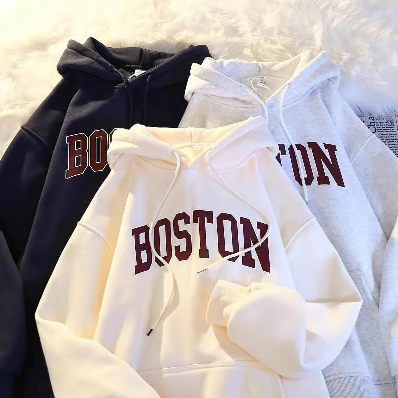 Áo Hoodie Nỉ Bông BOSTON Có Nón Rộng & Túi Trước Sành Điệu ETP - CLITUS