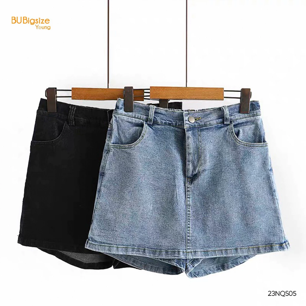 Quần giả váy jean basic BIGSIZE (55kg đến 95kg) - 23NQS05 - [BU Bigsize Young]