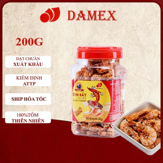 Tôm Khô Tôm Sấy Khô Tẩm Gia Vị Ăn Liền Damex 200g Tôm sấy khô ăn liền thơm ngon đậm đà