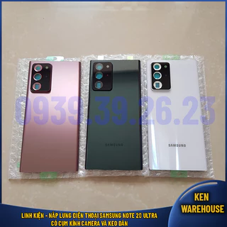 SS Note 20 Ultra Nắp Lưng Điện Thoại Samsung Note 20 Ultra Có Cụm Kính Camera Và Sẵn Keo Dán