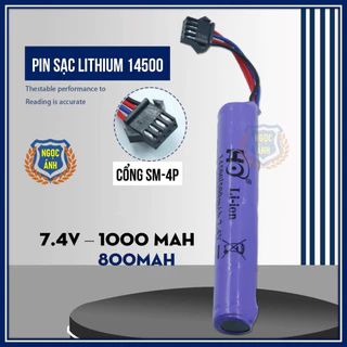 Pin Sạc Lithium-ion (Li-ion) 14500 7.4V 1000mAh và 800mAh Cổng SM-4P - Shop Ngọc Ánh