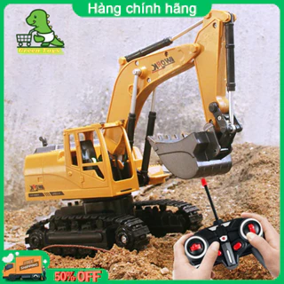 Đồ chơi trẻ em máy xúc điều khiển từ xa có gầu sắt, bánh xích, đồ chơi điều khiển từ xa cho bé