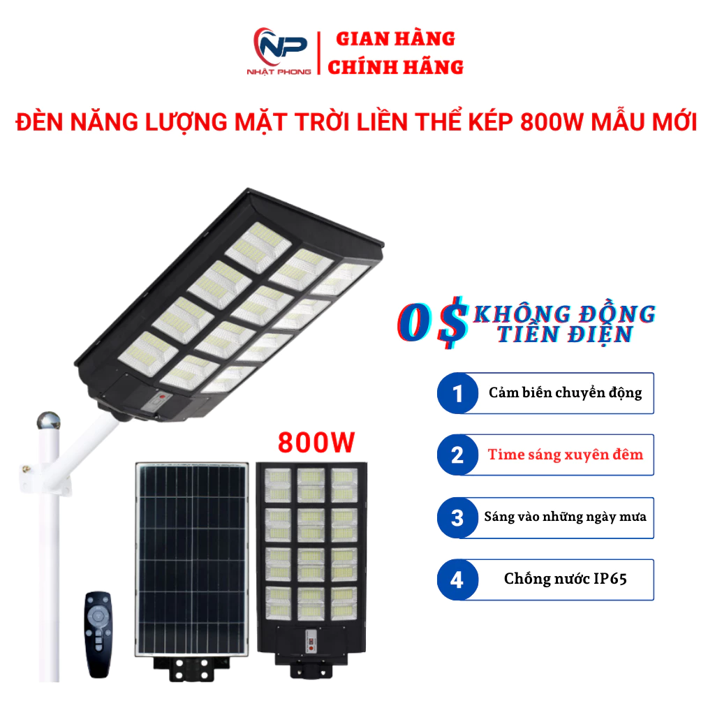 Đèn led năng lượng mặt trời liền thể 200W chiếc led siêu sáng,cảm biến chuyển động, có điều khiển