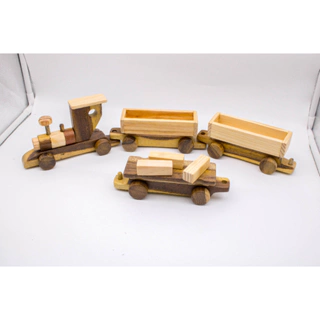 Đoàn Tàu Hỏa bằng gỗ tự nhiên bền bỉ theo thời gian mà bé trai nào cũng thích mê loại lớn tổng 4 toa đồ chơi xe lửa gỗ