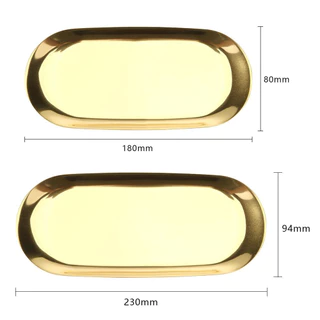 Khay oval vàng đựng dụng cụ phẫu thuật, phun xăm, spa 18cm và 23cm