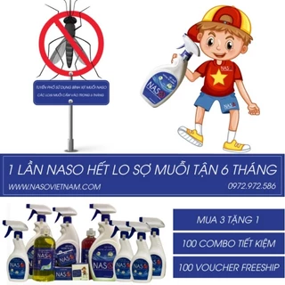 NASO - Bình xịt muỗi cao cấp NASO sả chanh bổ sung nano bạc 500 ml