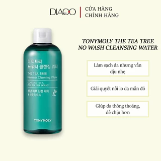 TONYMOLY THE TEA TREE NO WASH CLEANSING WATER - NƯỚC TẨY TRANG KHÔNG CẦN RỬA CHIẾT XUẤT TỪ TRÀM TRÀ - 300ML