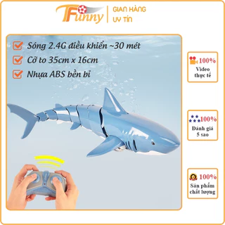 Đồ Chơi Cá Mập Baby Shark Điều Khiển Từ Xa Cho Bé, Pin Sạc, Chiều Dài 36cm