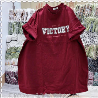 Áo phông thun 3158 nữ nam form rộng dấu quần KONOVA chất liệu cotton khô thoáng mát in chữ VICTORY