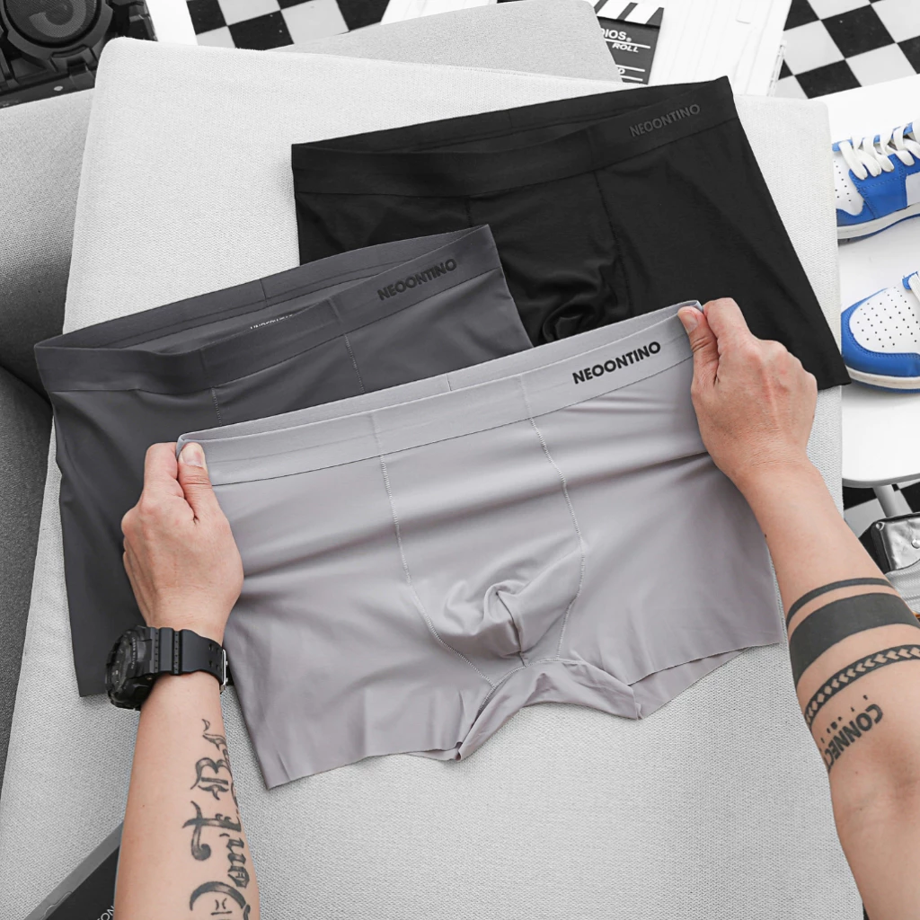 Quần Lót Nam [ COMBO 3 ] Sịp Đùi Boxer Nam NEOONTINO  Lụa Bẳng Thiết Kế Cạp To Hơi Mềm Mịn Kháng Khuẩn - Underwear Men
