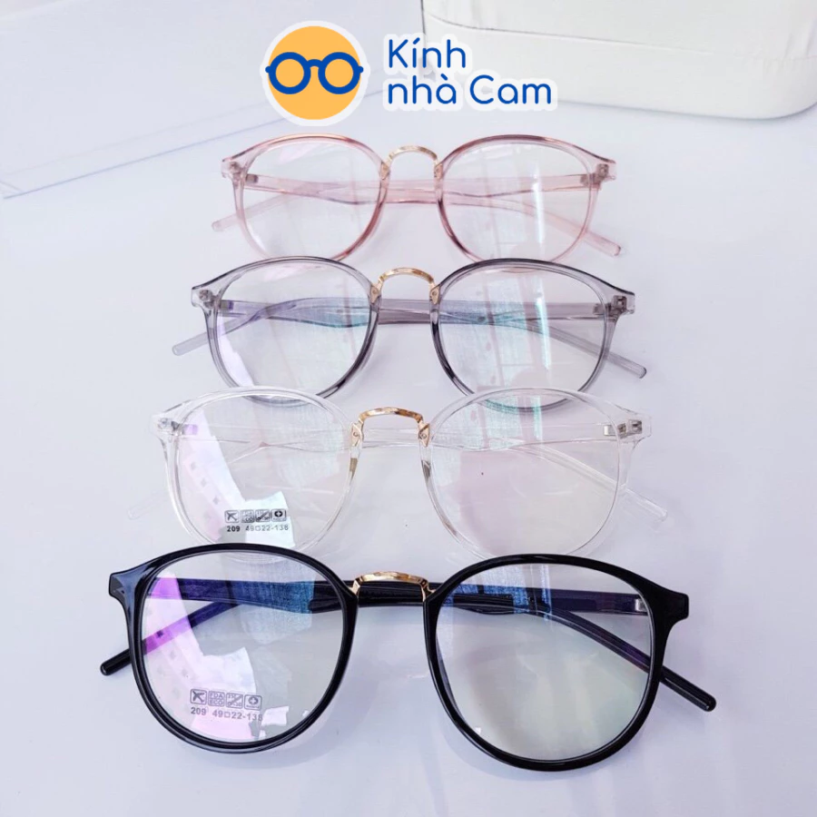 Gọng Kính Gọng Dẻo Nam Nữ Mã 209 (kèm hộp đựng), Mắt Kính Chống Ánh Sáng Xanh Phong Cách Retro Thời Trang Unisex