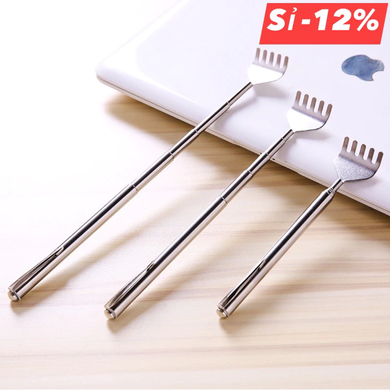 Cây gãi lưng, gãi ngứa inox rút gọn kéo dài 50cm