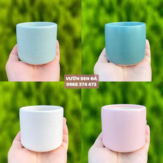 Chậu sứ hình trụ mini 8.5x7cm - Trơn