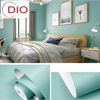 Giấy dán tường trơn phòng ngủ 10m MÀU XANH MINT pastel  có keo sẵn Dio