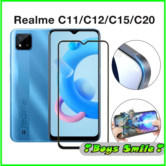 Kính Cường Lực Full màn Realme C11 C12 C15 C20 C21 C25 siêu cứng bảo vệ màn hình