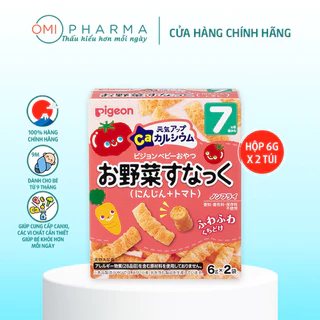 Bánh Ăn Dặm Pigeon DHA Vị Cà Rốt Cà Chua Cho Trẻ Từ 7 Tháng Tuổi (Hộp 6g x 2 Túi)