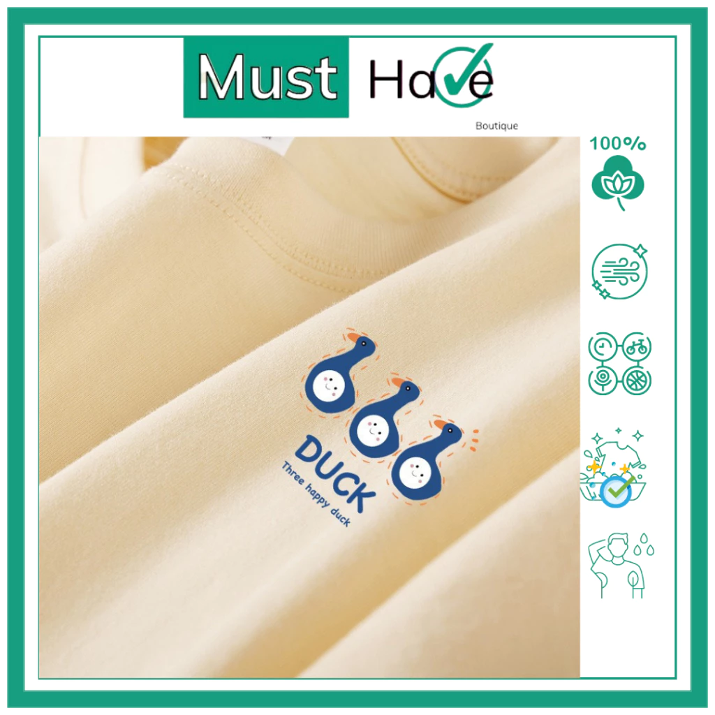 Áo thun, áo phông trơn Must Have Unisex 100% cotton form rộng, thời trang xu hướng cá tính, dễ thương hình con vịt