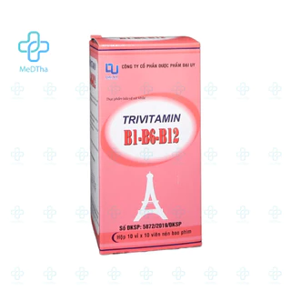 Trivitamin B1, B6, B12 - Vitamin 3B, Bồi Bổ Sức Khỏe, Bổ Thần Kinh, Giảm Suy Nhược, Mệt Mỏi, Mất Ngủ (Hộp 100 Viên)