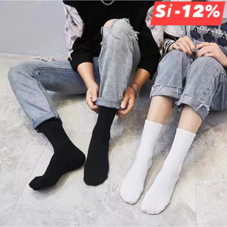 Tất vớ nam nữ Unisex cổ cao trắng đen có chữ X và trơn style Hàn Quốc