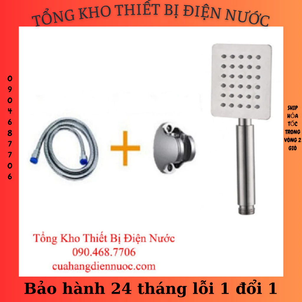 Bộ vòi hoa sen vuống inox 304 cao cấp VHS10