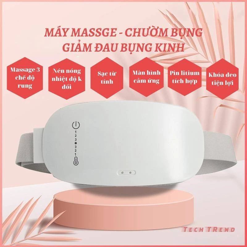 Máy chườm bụng kinh massage giảm đau, Đai massge chườm nóng đa chức năng