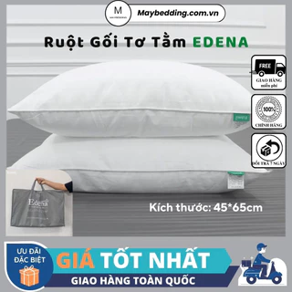 Ruột Gối Nằm Tơ Tằm EDENA, Ruột Gối Gòn Siêu Mịn 45x65cm - Hàng Chính Hãng