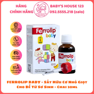 FERROLIP BABY – Sắt Hữu Cơ Nhỏ Giọt Cho Bé Từ Sơ Sinh - Chai 30ml