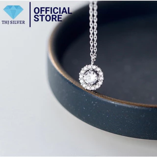 Dây chuyền nữ THJ - Dây mặt tròn đá zircon nhỏ xinh sáng đẹp