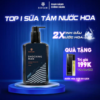 Sữa tắm nước hoa Nam 3 tầng hương DIỆT KHUẨN 24/24 Bergami Shocking Man 330ml