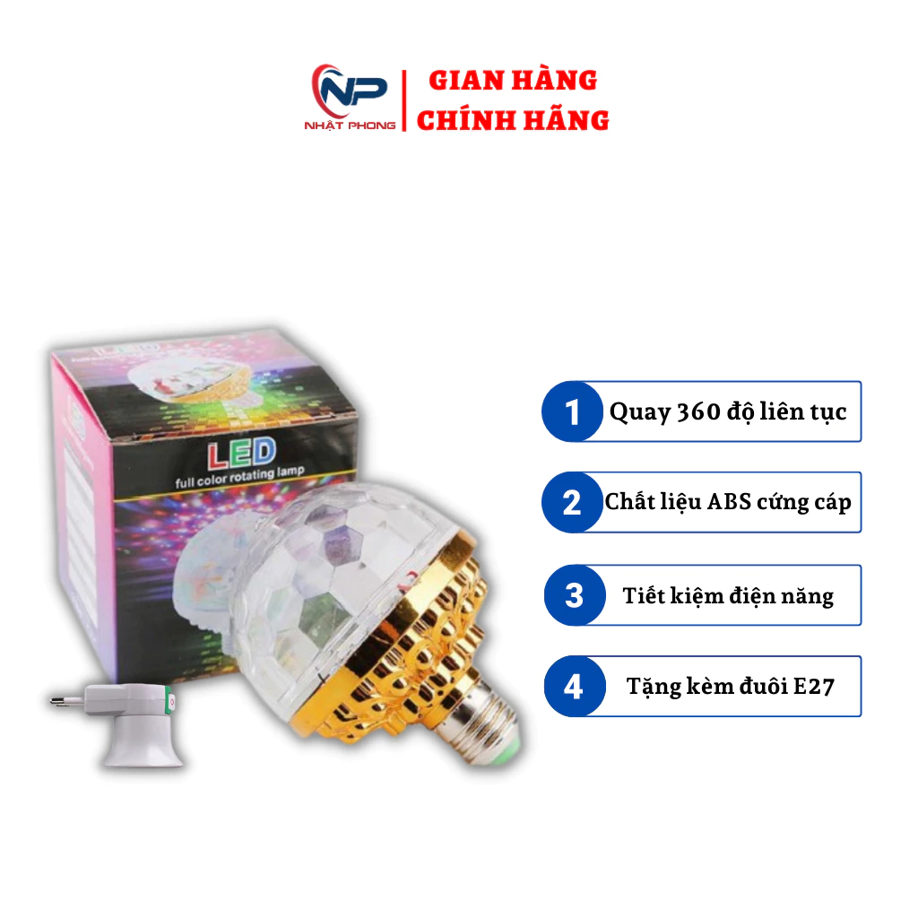 Đèn led quẩy trang trí phòng 7 màu quay 360 độ đuôi xoáy, có đuôi bóng đi kèm ,dùng cho bar, vũ trường SHOPNHATPHONG