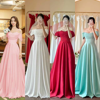 Đầm maxi dự tiệc mặc cưới bẹt kết cươm TRIPBLE T DRESS - size S/M/L - MS329V