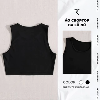 Áo croptop ba lỗ nữ TR Design cổ tròn Cotton tăm sát nách