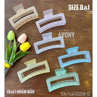 [size đại 13 cm] Kẹp tóc chữ nhật trend - gắp tóc nhựa mờ nhám, dạng kẹp to bằng nhựa (cặp hết tóc dành cho tóc dày))