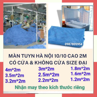 Màn, Mùng Tuyn Chống Muỗi  Xanh Biển Cao 2m Có Cửa & Không Cửa, Màn Chống Muỗi Size Đại, Nhận đặt theo kích thước riêng