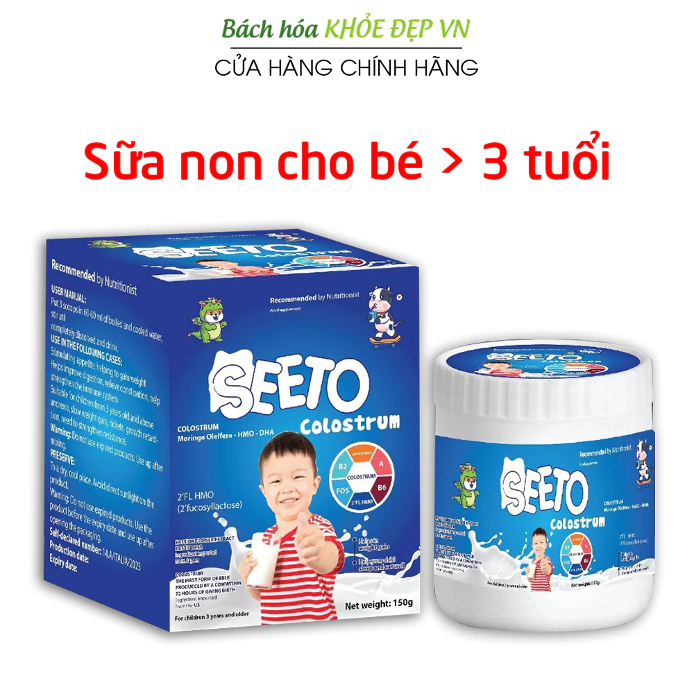 Sữa non Seeto Colostrum giúp bé phát triển toàn diện, tăng chiều cao cân nặng, tăng sức đề kháng - 150g