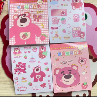 Sổ 12 trang sticker gấu dâu - bé gái cute