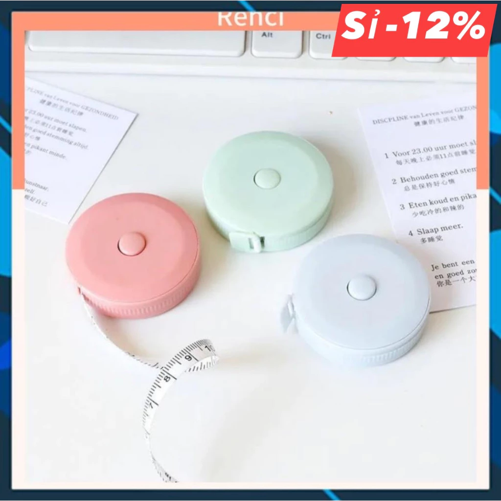 Thước Dây Mini Cuộn Rút May Đồ Đo 3 Vòng 1.5m